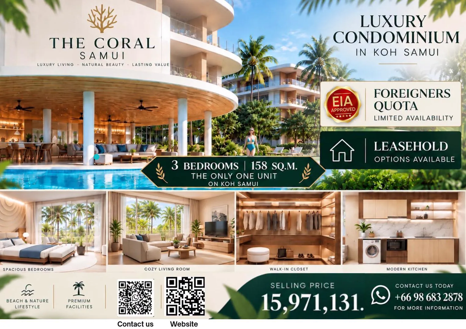 The Coral · 3-bedroom pool-view condominium · photo 1